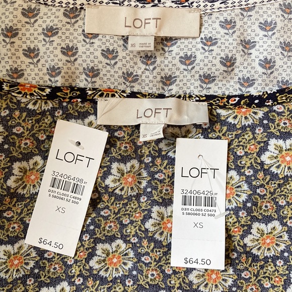 NWT LOFT Women’s Graphic Floral Print Square Neckline Blouses 2-Pack Bundle - Picture 10 of 10
